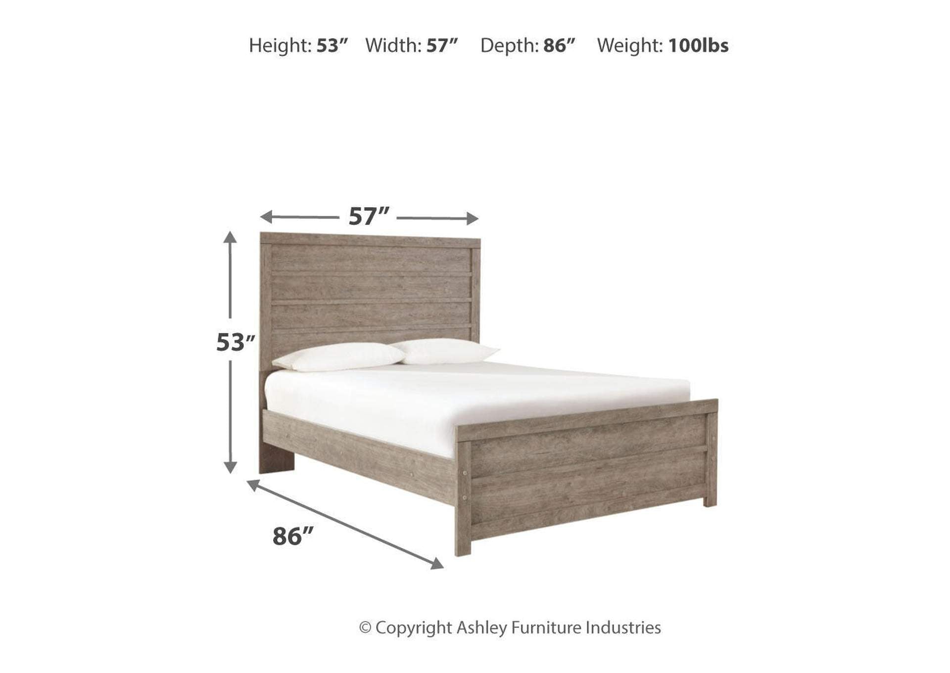 Culverbach Full Panel Bed with Mirrored Dresser, Chest and Nightstand dimensions