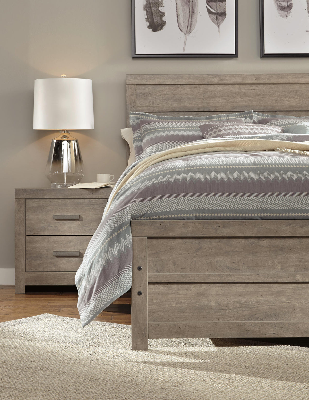 Culverbach Queen Panel Bed in Gray, lifestyle view