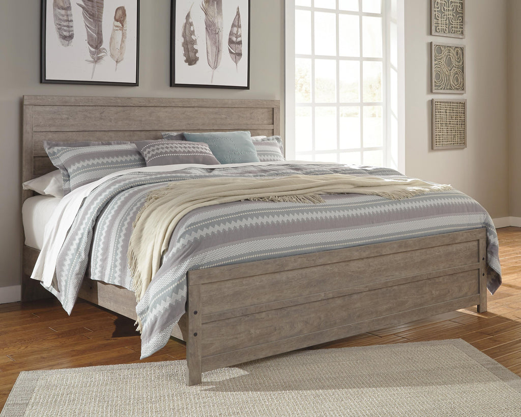 Culverbach King Panel Bed in Gray, lifestyle view