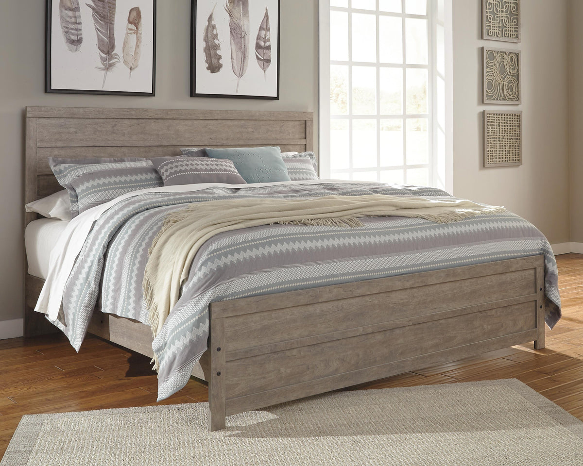 Culverbach King Panel Bed in Gray, lifestyle view