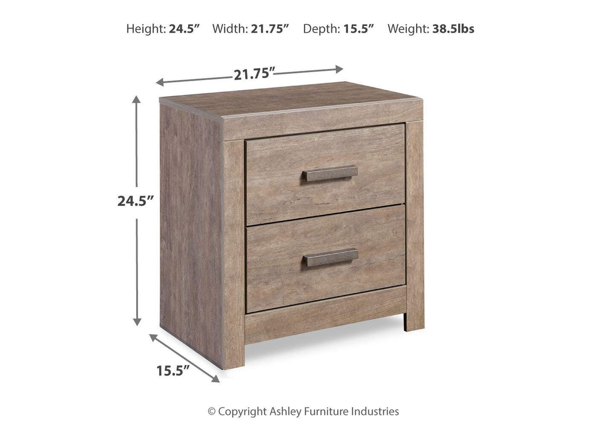Culverbach Full Panel Bed with Mirrored Dresser, Chest and Nightstand dimensions