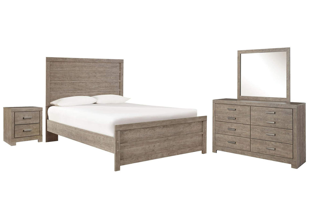 Culverbach Full Panel Bed with Mirrored Dresser and 2 Nightstands