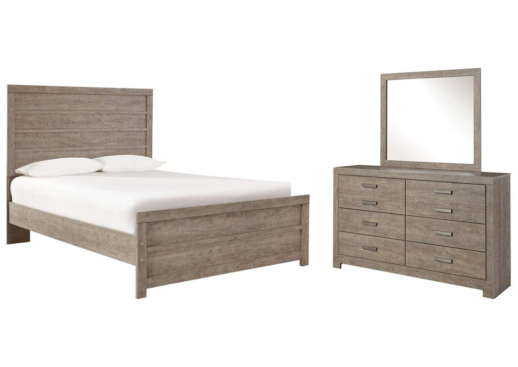 Culverbach Full Panel Bed with Mirrored Dresser