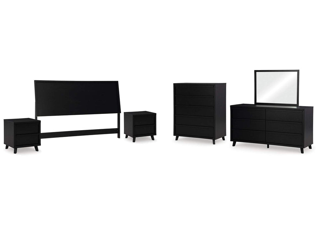 Danziar King Panel Headboard, Dresser, Mirror, Chest and 2 Nightstands