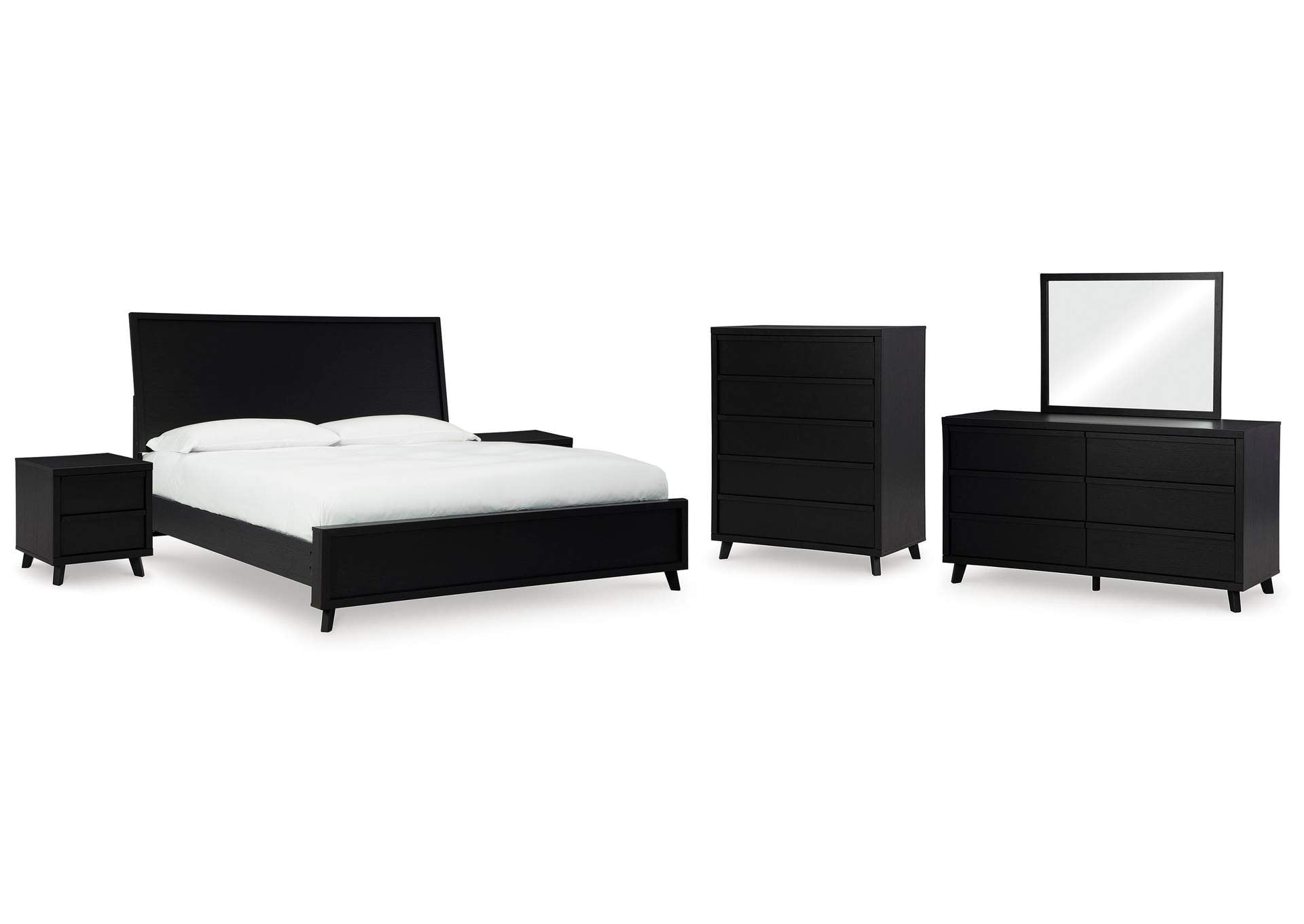 Danziar Queen Panel Bed, Dresser, Mirror, Chest and 2 Nightstands