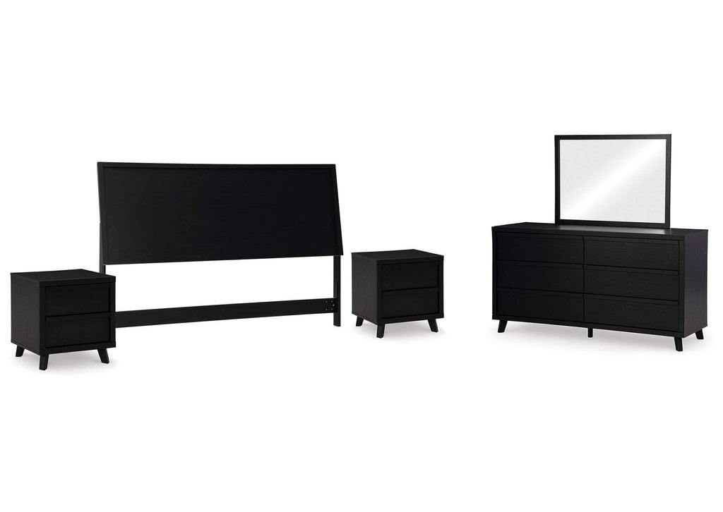 Danziar King Panel Headboard, Dresser, Mirror and 2 Nightstands