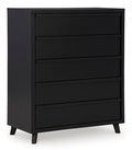 Danziar Wide Chest of Drawers in Black, closed view