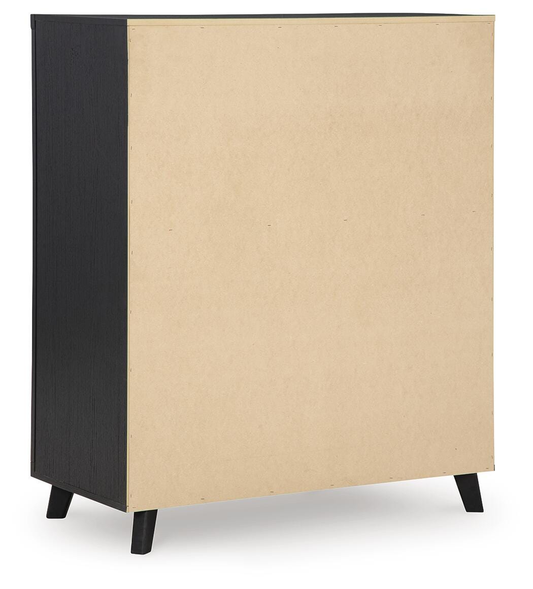 Danziar Wide Chest of Drawers in Black, back view