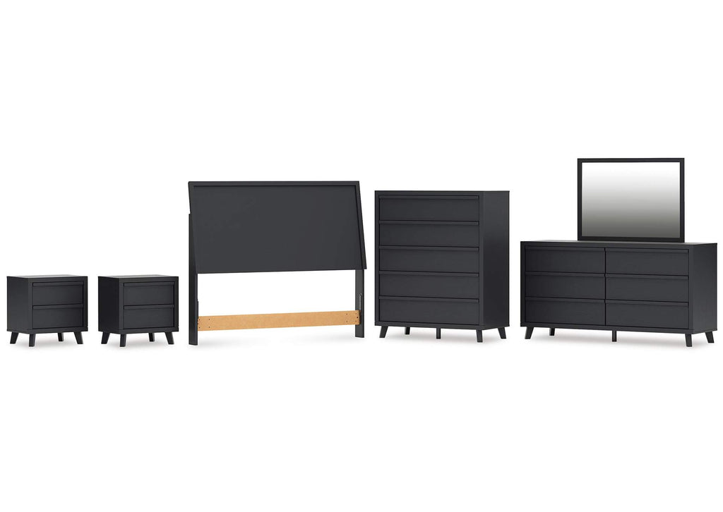 Danziar Queen Panel Headboard, Dresser, Mirror, Chest and 2 Nightstands