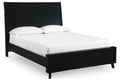 Danziar Queen Panel Bed in Black, angle view