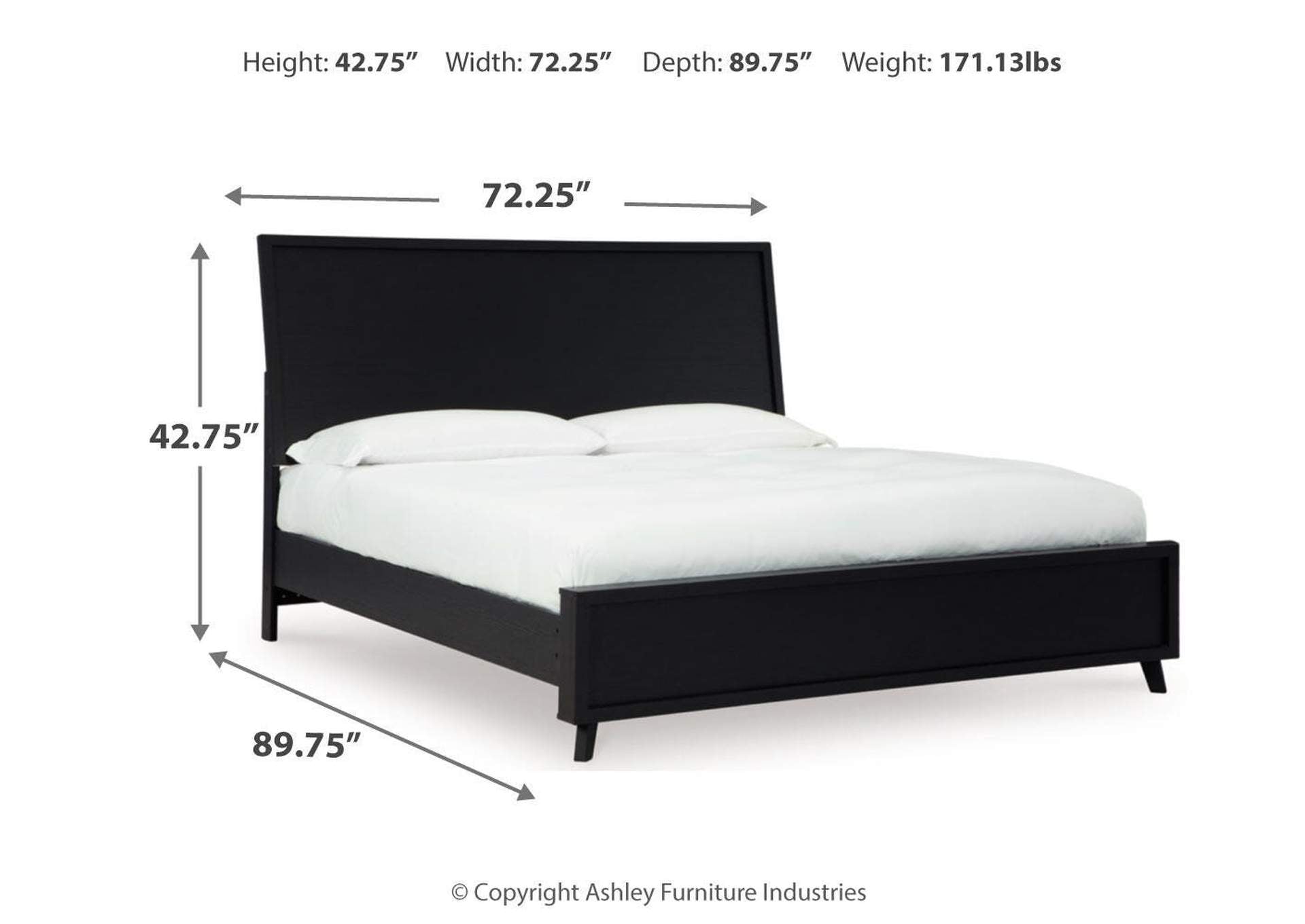 Danziar Queen Panel Bed with Mirrored Dresser, Chest and Nightstand dimensions