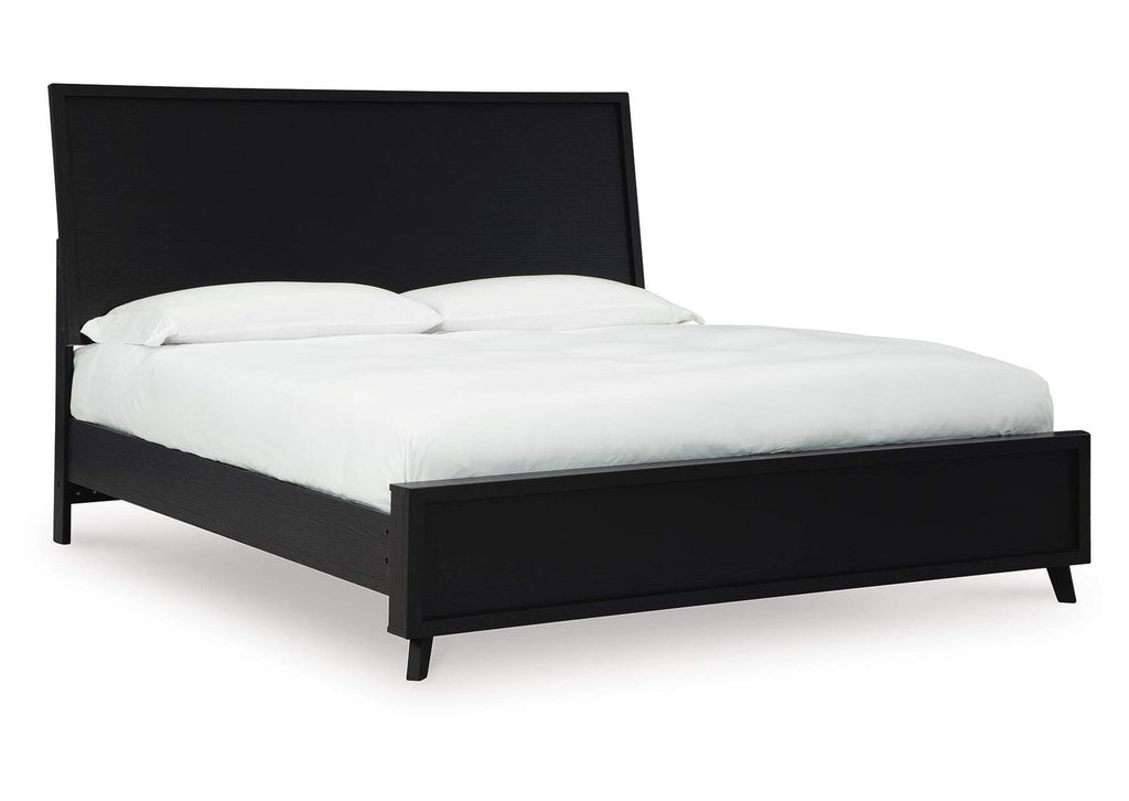 Danziar King Panel Bed, Dresser, Mirror, Chest and 2 Nightstands angled view