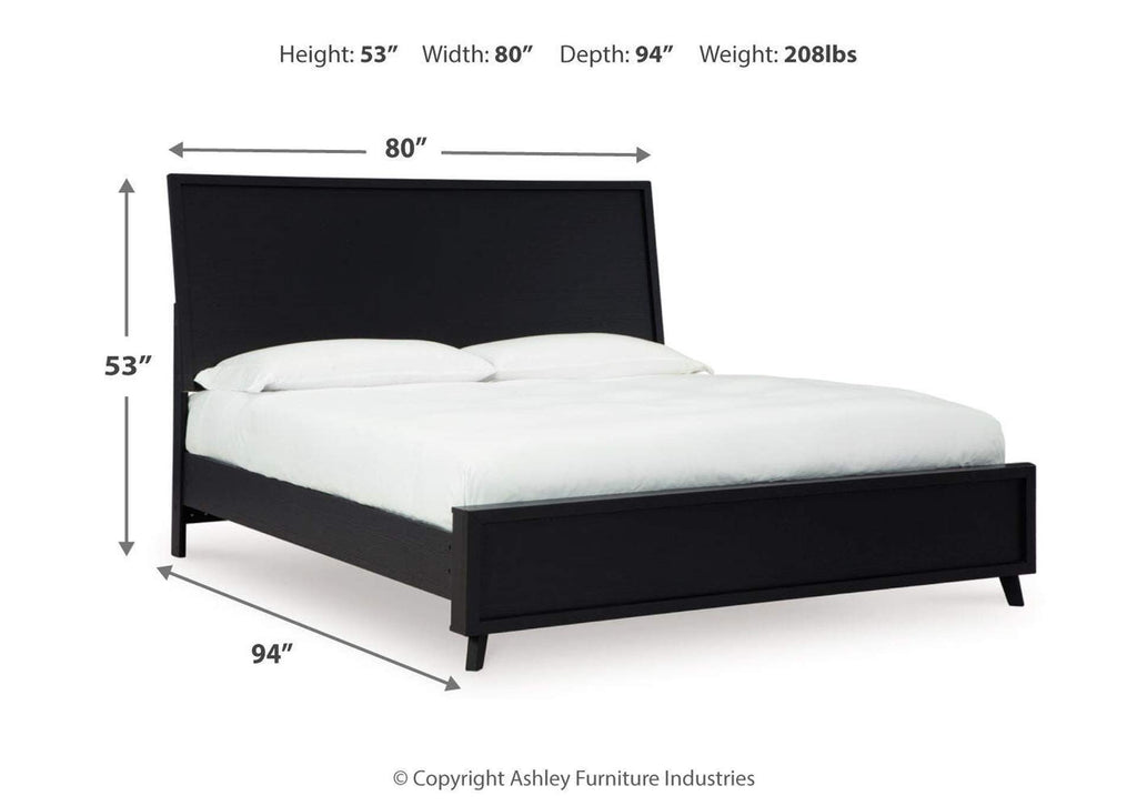Danziar King Panel Bed, Dresser, Mirror and 2 Nightstands dimensions