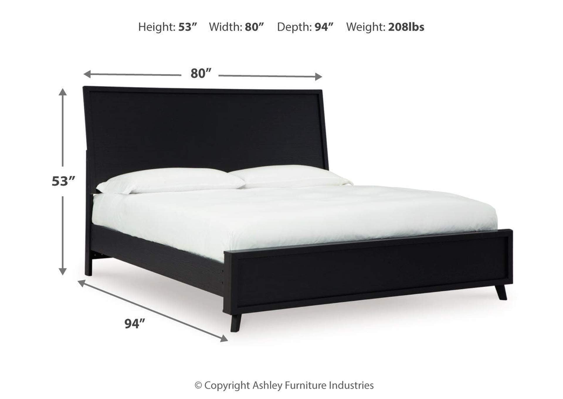 Danziar King Panel Bed, Dresser, Mirror and 2 Nightstands dimensions