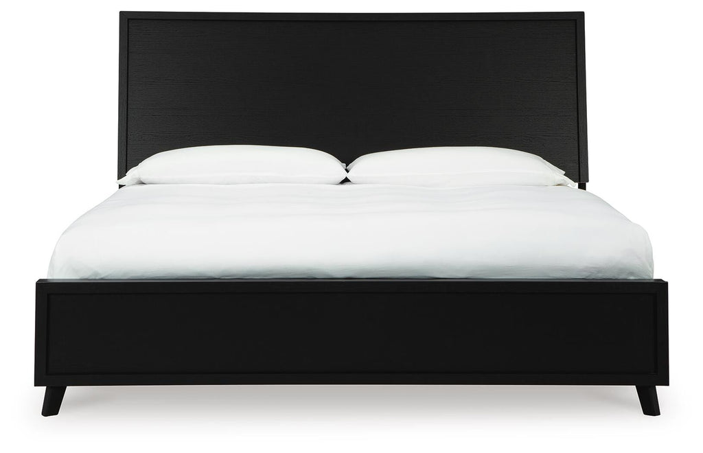 Danziar King Panel Bed in Black, front view