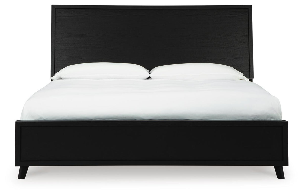 Danziar King Panel Bed in Black, front view