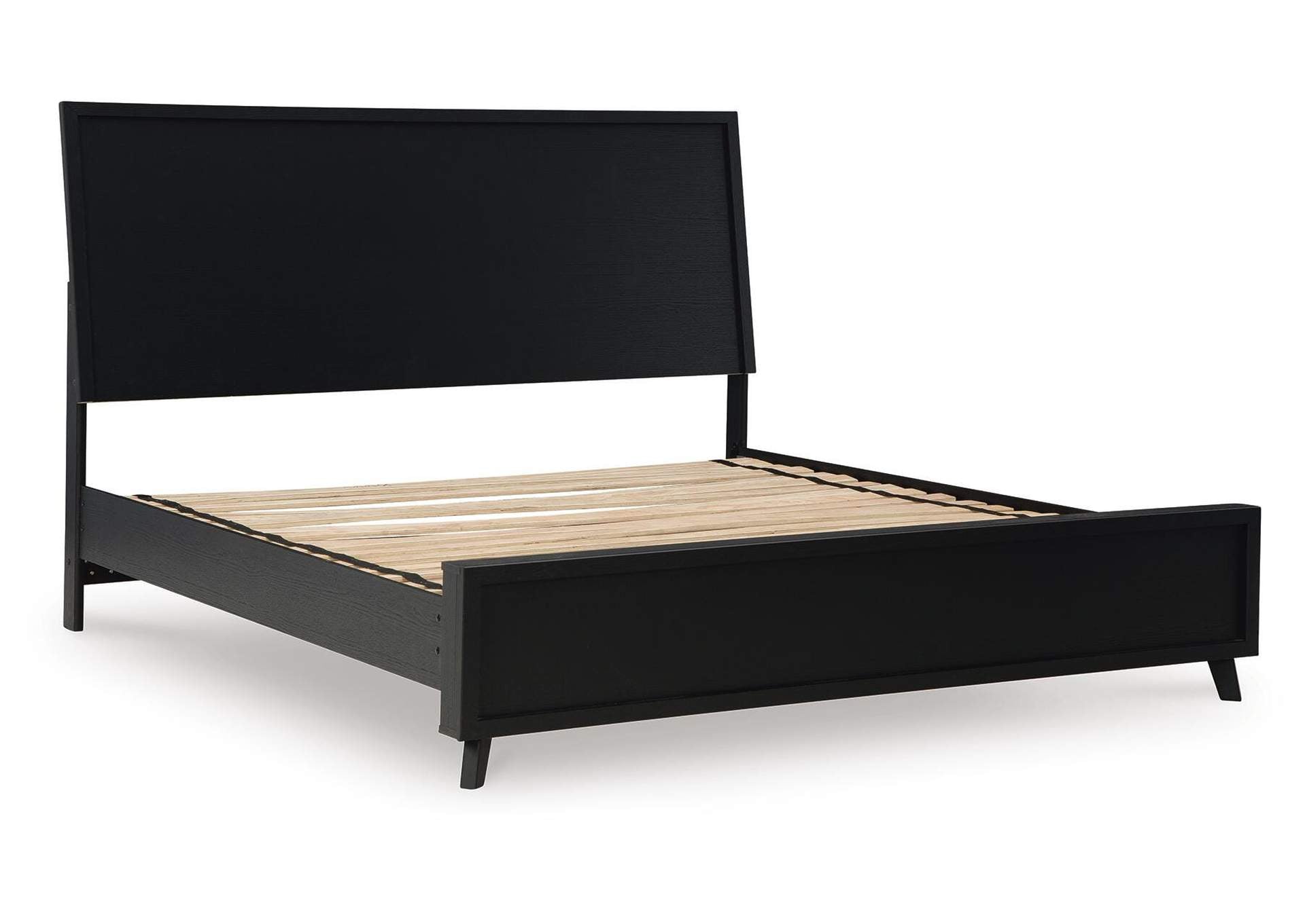 Danziar King Panel Bed with Mirrored Dresser