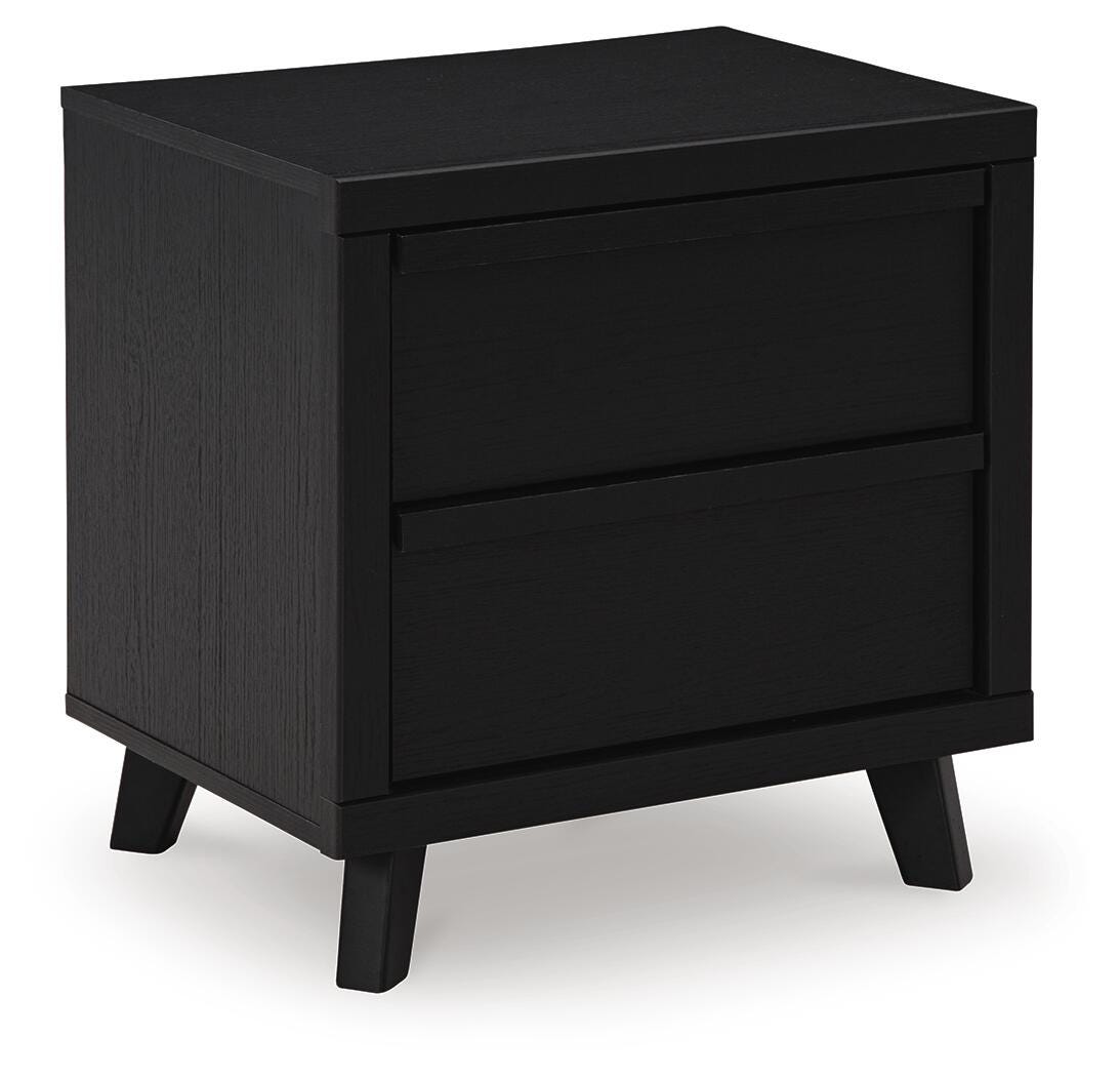 Danziar Nightstand in Black, closed view
