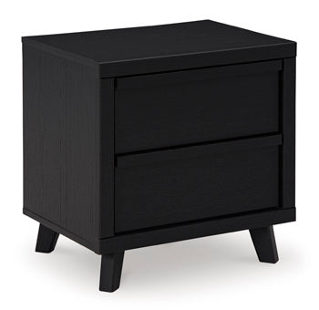 Danziar Nightstand in Black, closed view