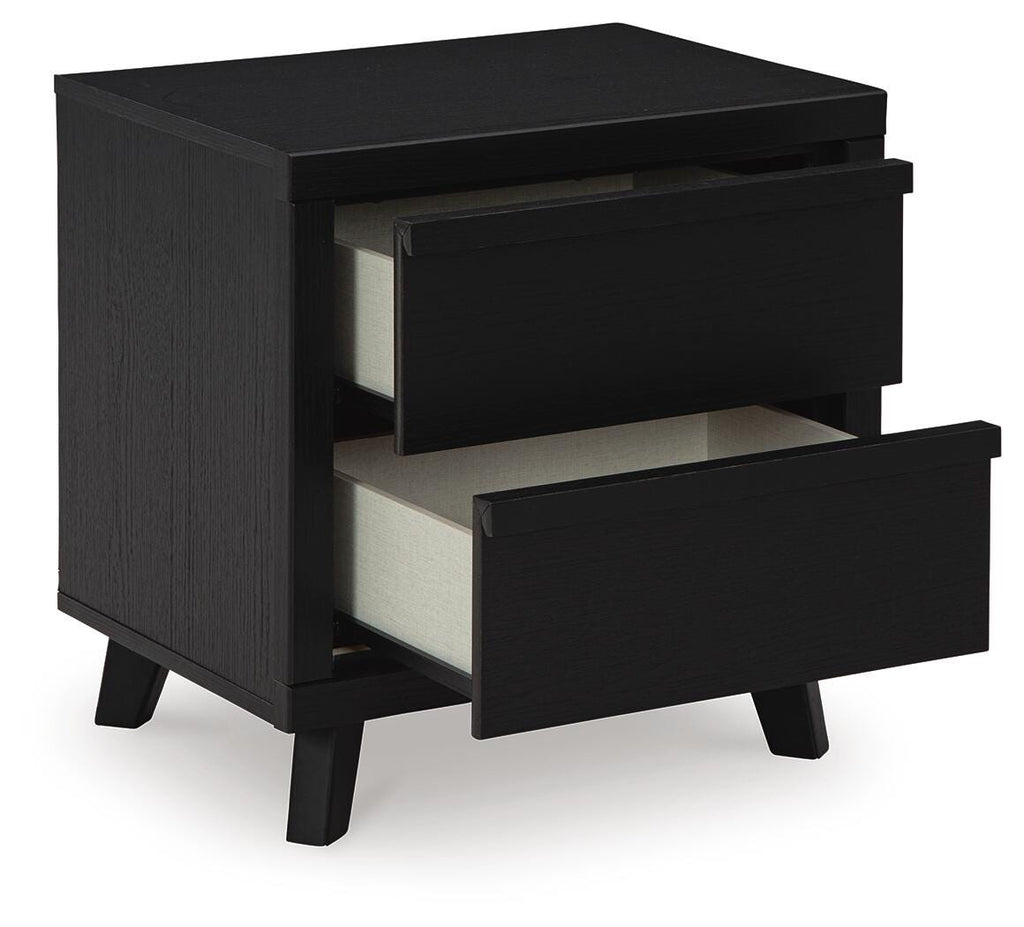 Danziar Nightstand in Black, open view