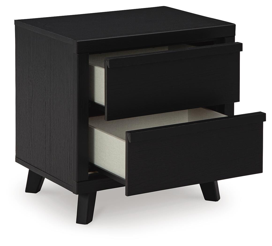 Danziar Nightstand in Black, open view