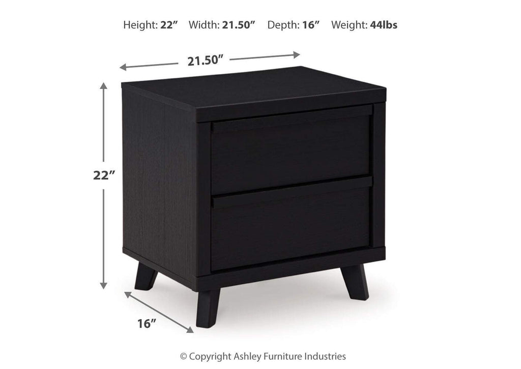 Danziar King Panel Headboard with Mirrored Dresser and Nightstand dimensions