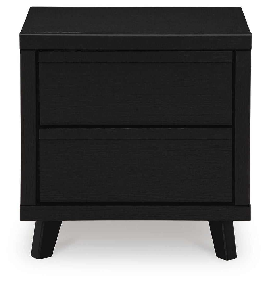 Danziar Nightstand in Black, front view