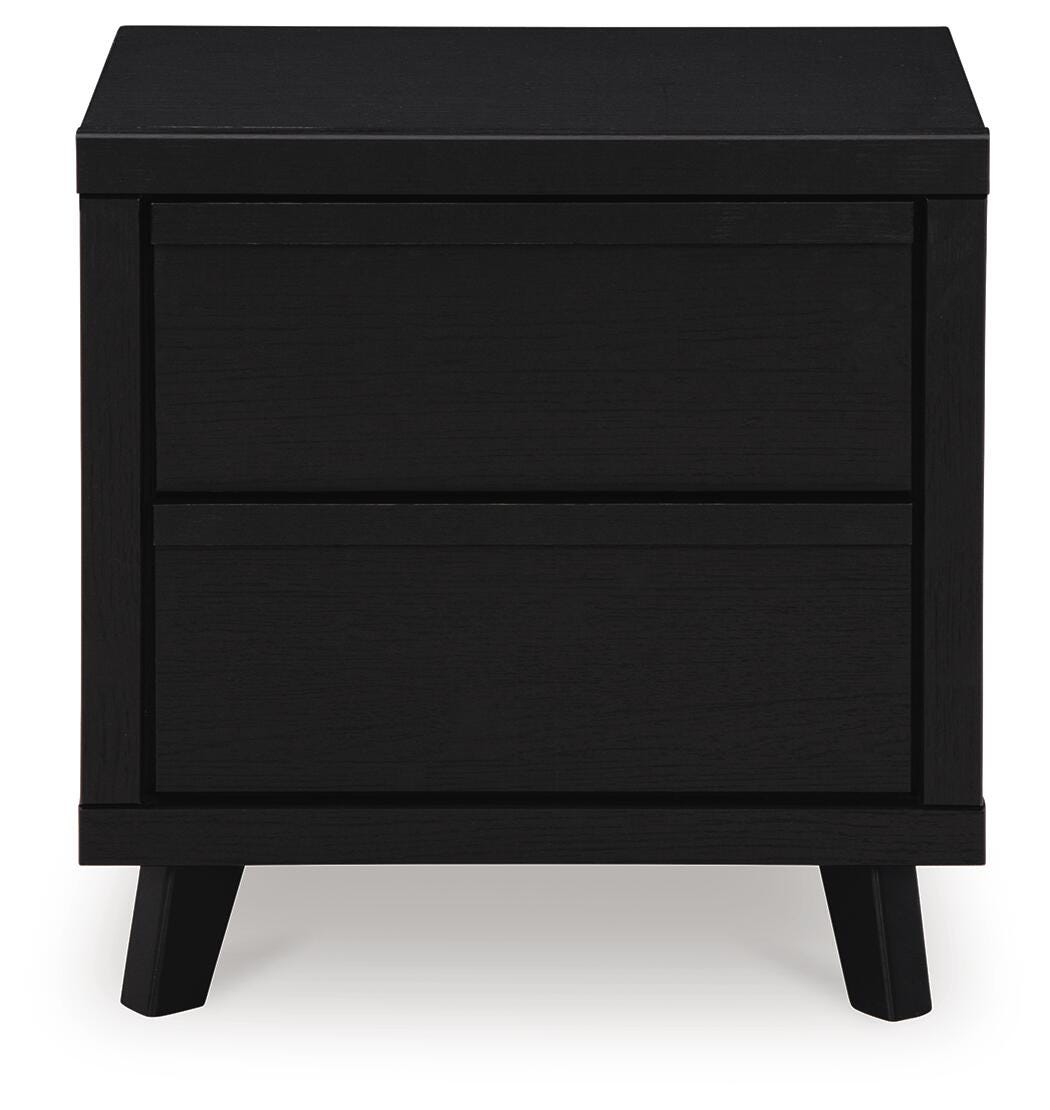 Danziar Nightstand in Black, front view