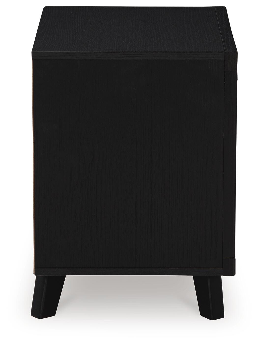 Danziar Nightstand in Black, side view