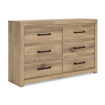 Brozmont Dresser in Tan, angle view