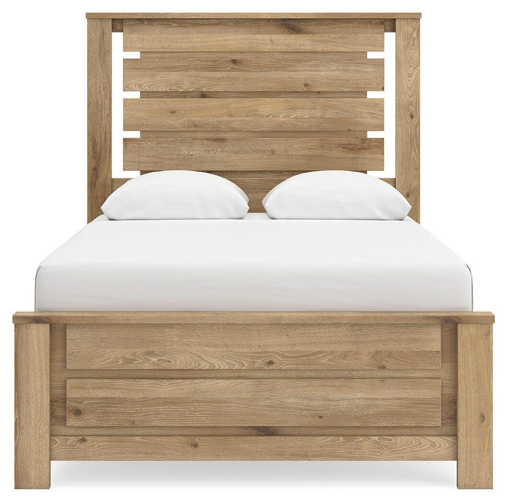 Brozmont Full Panel Bed in Tan, front view