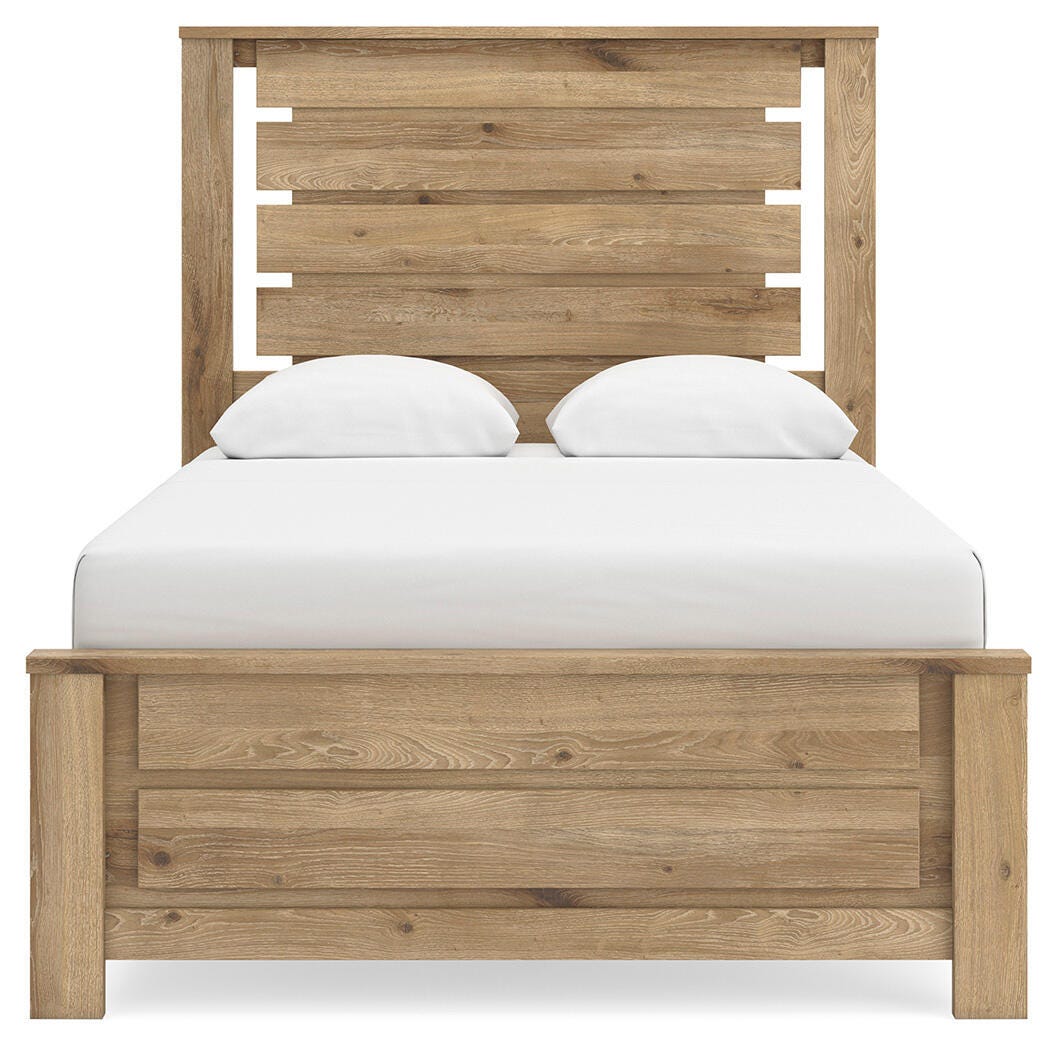 Brozmont Full Panel Bed in Tan, front view