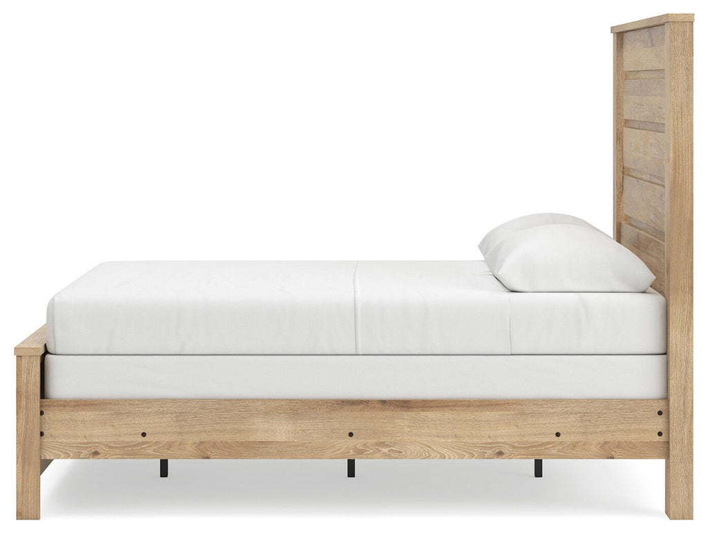 Brozmont Full Panel Bed in Tan, alternate side view