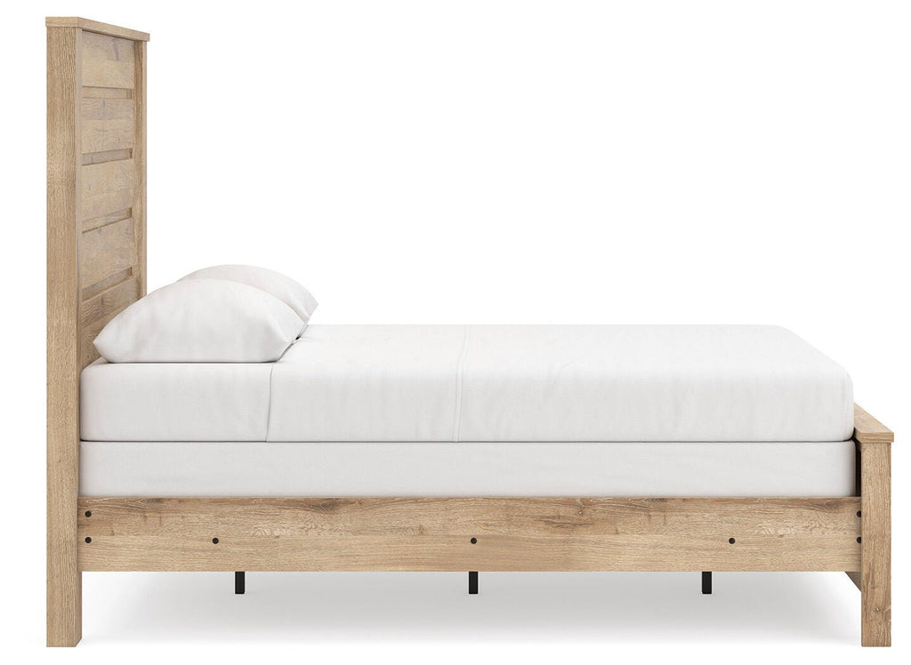 Brozmont Full Panel Bed in Tan, side view