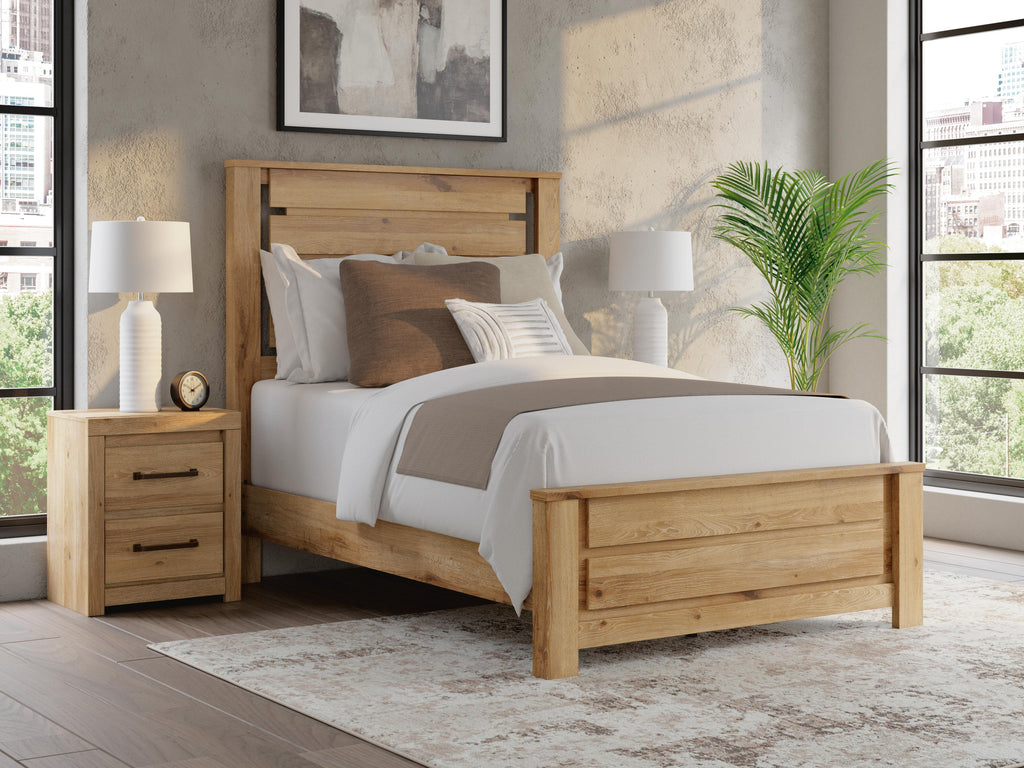 Brozmont Full Panel Platform Bed in Tan, alternate view 2