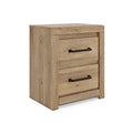 Brozmont Nightstand in Tan, angle view