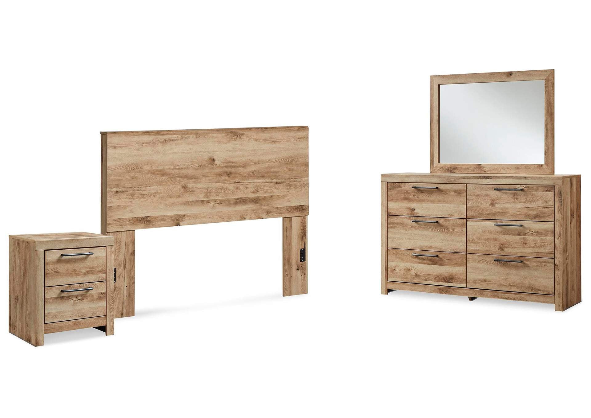 Hyanna Queen Panel Headboard with Mirrored Dresser and Nightstand