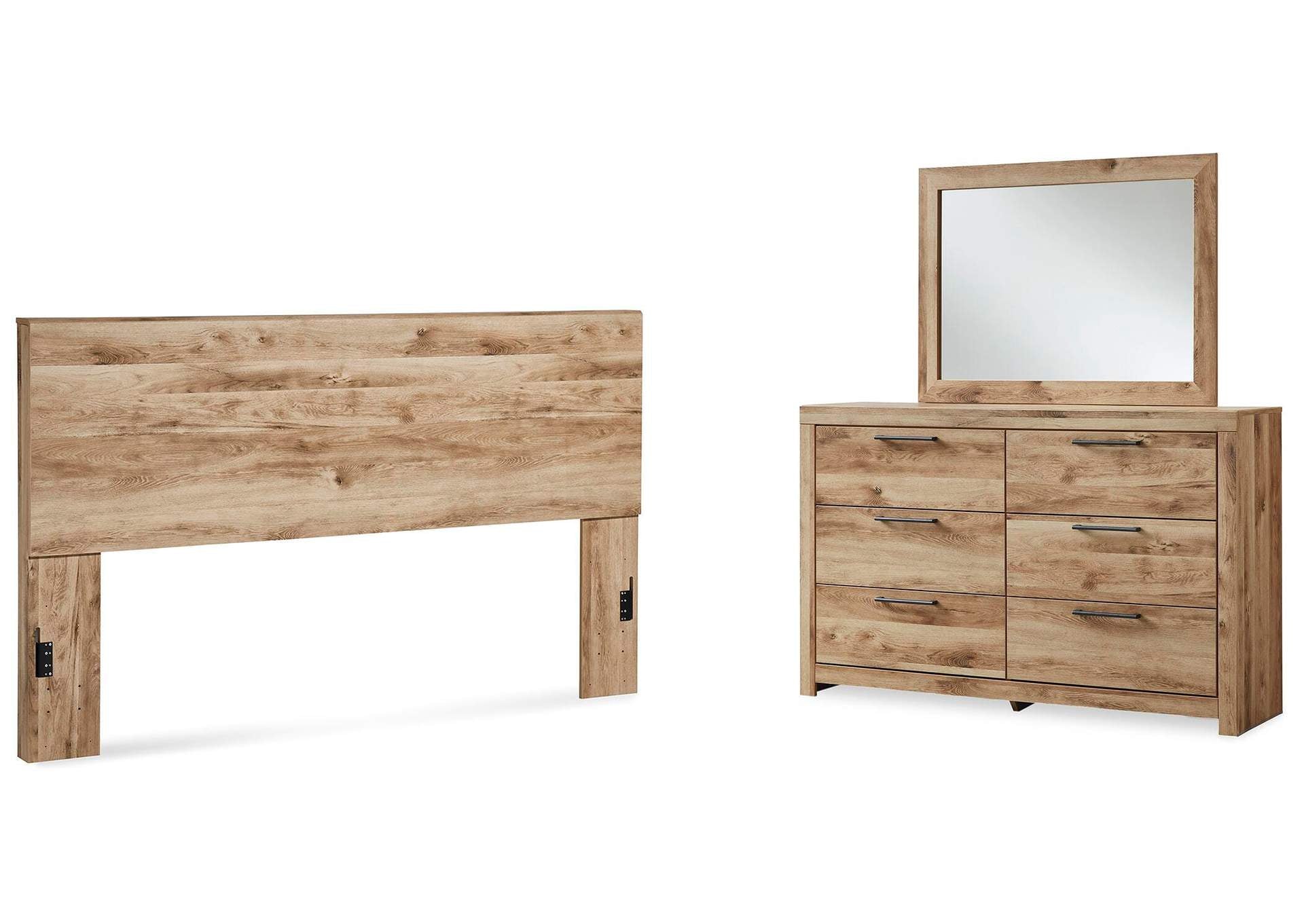 Hyanna King Panel Headboard with Mirrored Dresser
