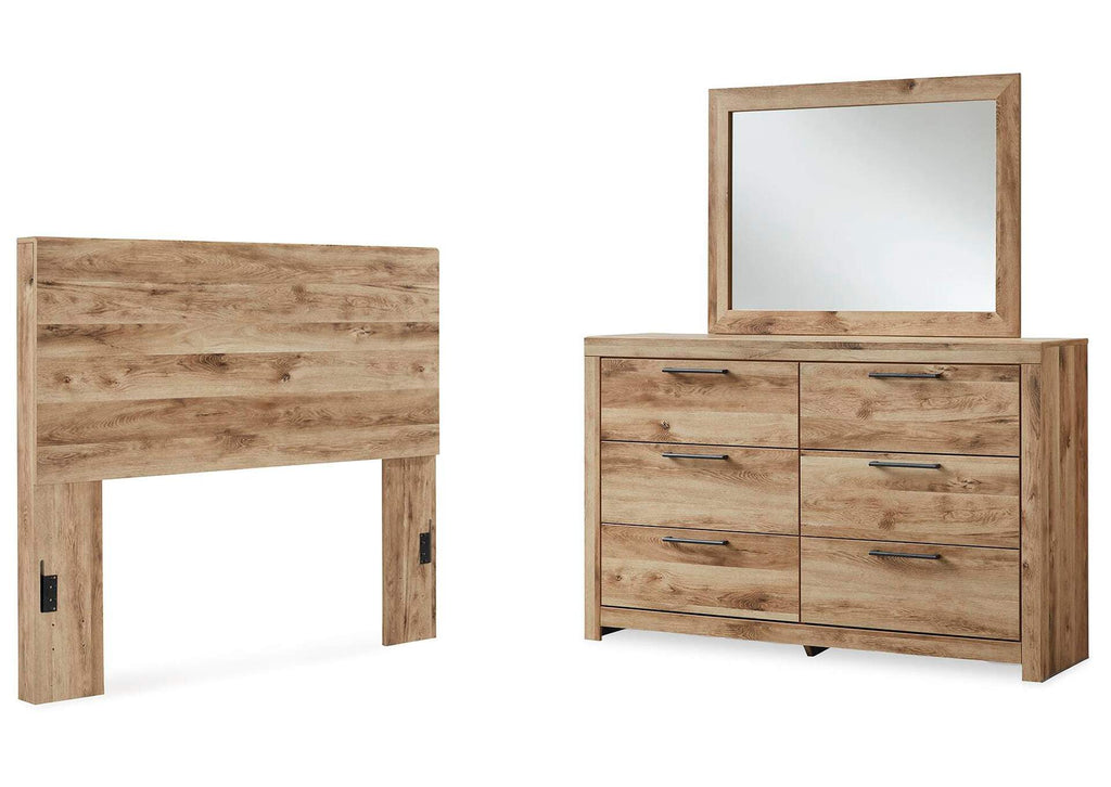 Hyanna Full Panel Headboard with Mirrored Dresser