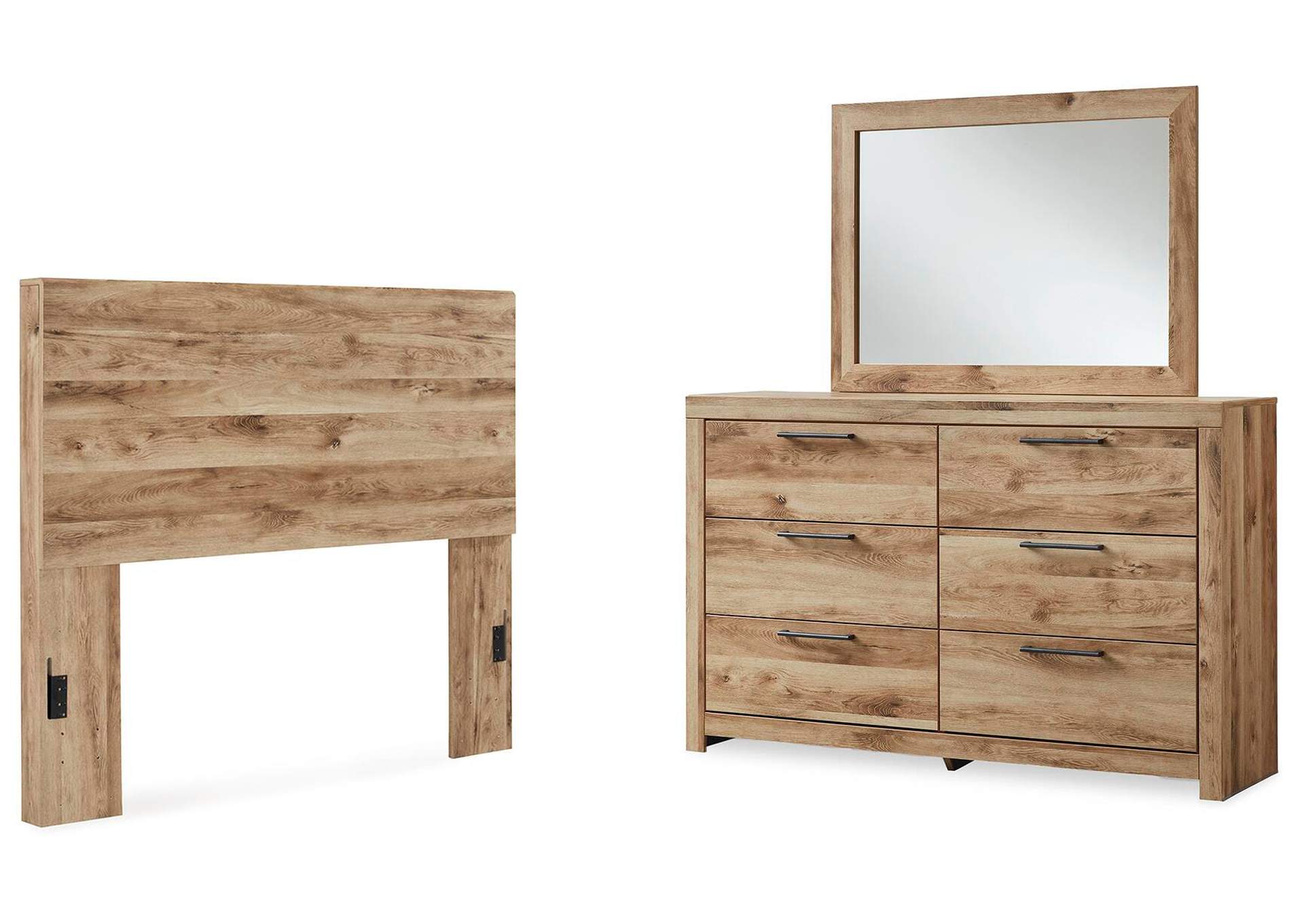 Hyanna Full Panel Headboard with Mirrored Dresser