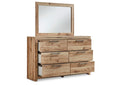 Hyanna Full Panel Headboard with Mirrored Dresser