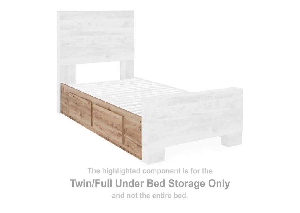 Hyanna Full Panel Bed with 1 Side Storage side view