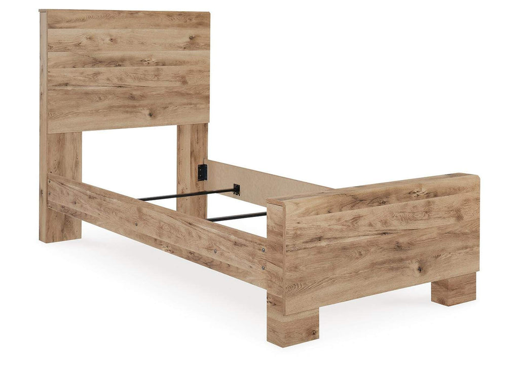 Hyanna Twin Panel Bed with Mirrored Dresser