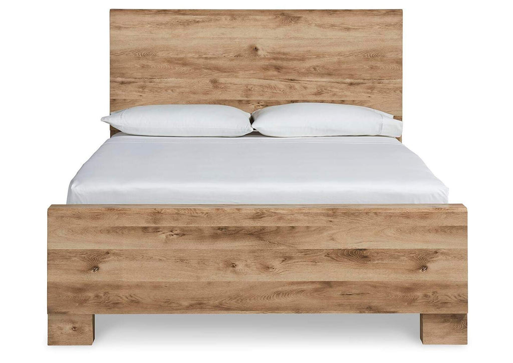 Hyanna Queen Panel Bed with Mirrored Dresser, Chest and 2 Nightstands front view