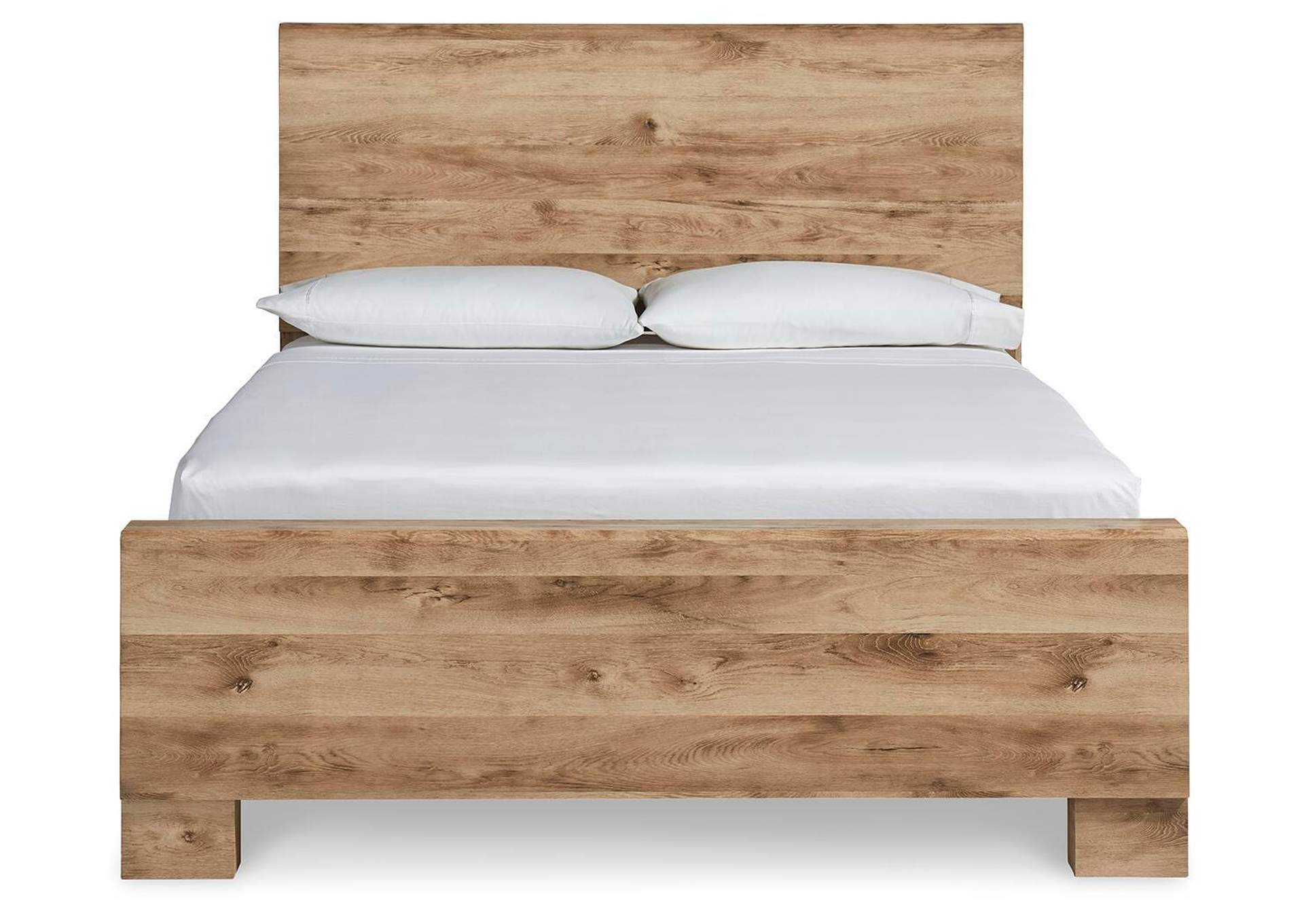 Hyanna Queen Panel Bed with Mirrored Dresser, Chest and 2 Nightstands front view
