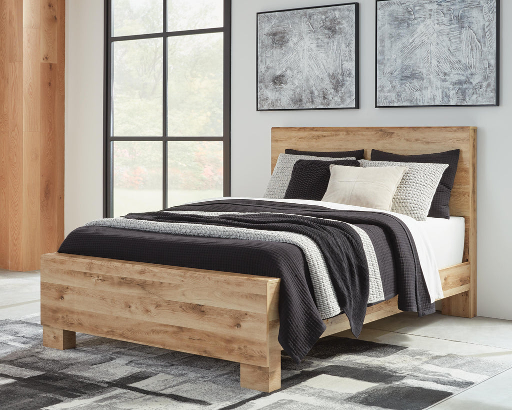 Hyanna Queen Panel Bed in Tan Brown, alternate view 3