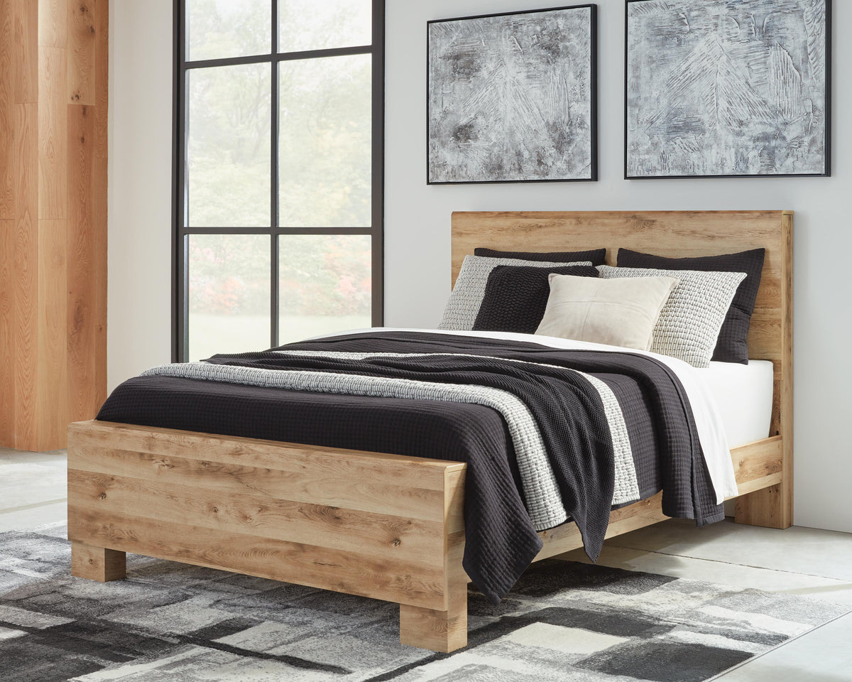 Hyanna Queen Panel Bed in Tan Brown, alternate view 3