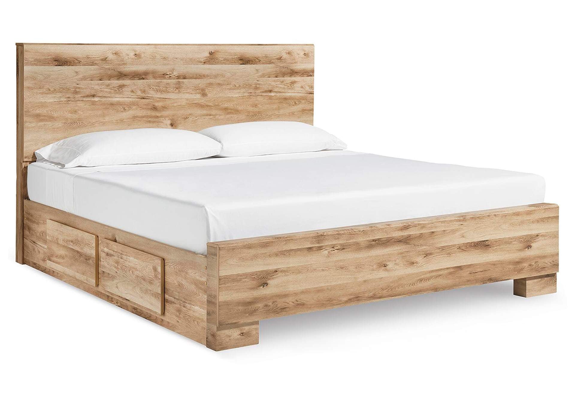 Hyanna King Panel Bed with 2 Side Storage side view