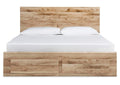 Hyanna King Panel Storage Bed with Mirrored Dresser and Chest