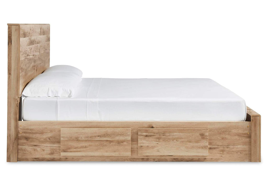 Hyanna King Panel Storage Bed with 2 Under Bed Storage Drawer side view